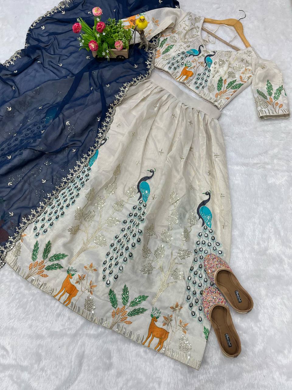 Heavy Tissue Silk Lahenga