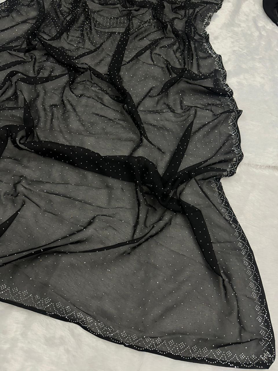 Pure Georgette saree with Swarovski Diamond work