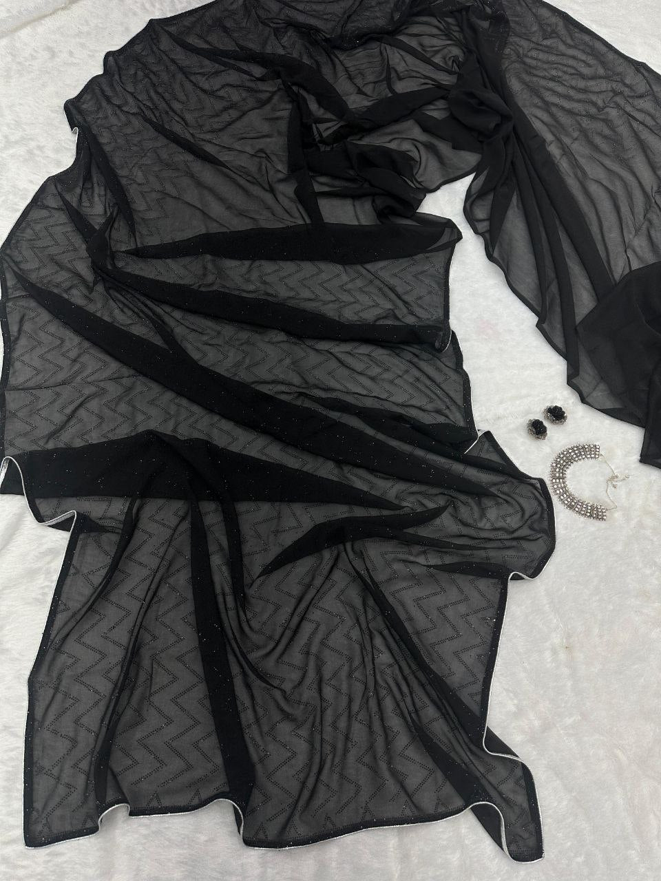 Pure Georgette saree with Swarovski Diamond work saree