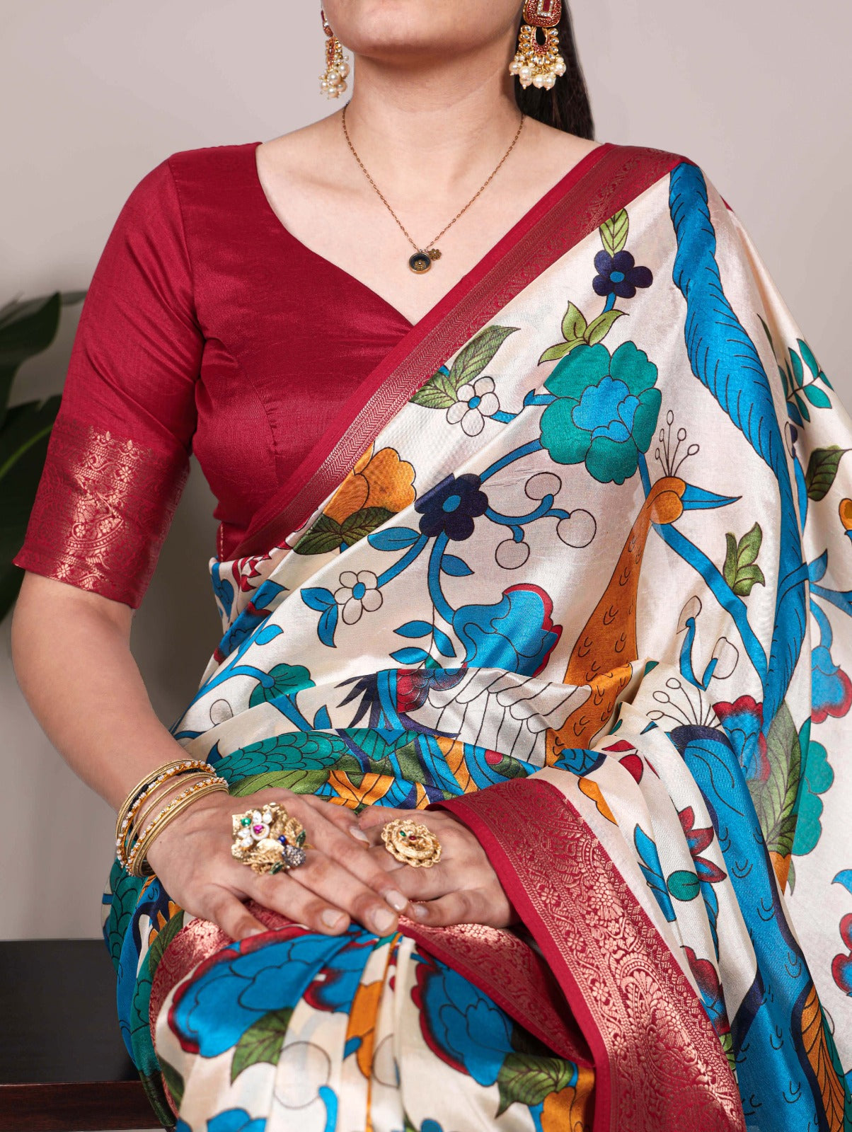 Printed With Zari Weaving Work Saree