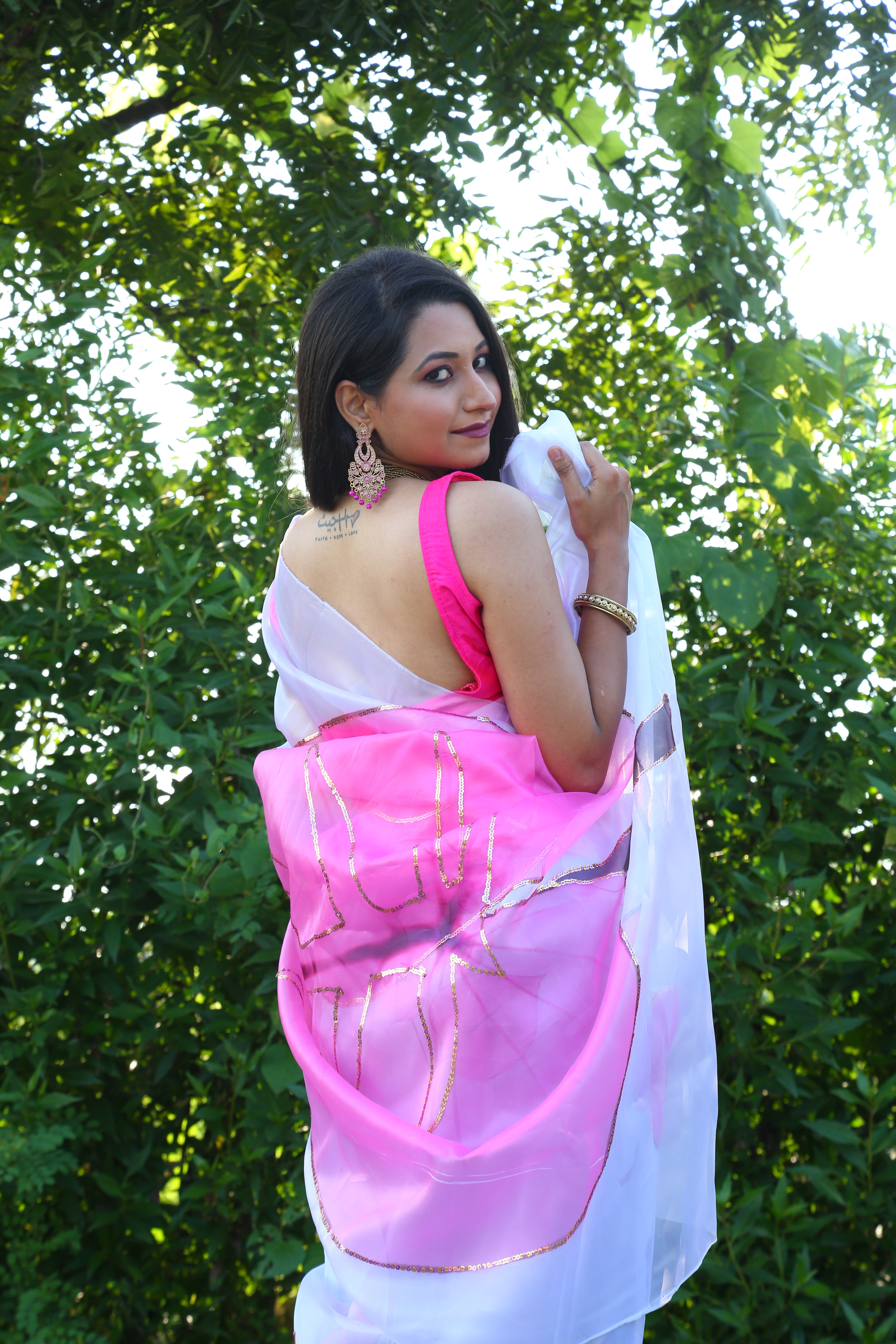 Exclusive Organza Sequence handwork saree