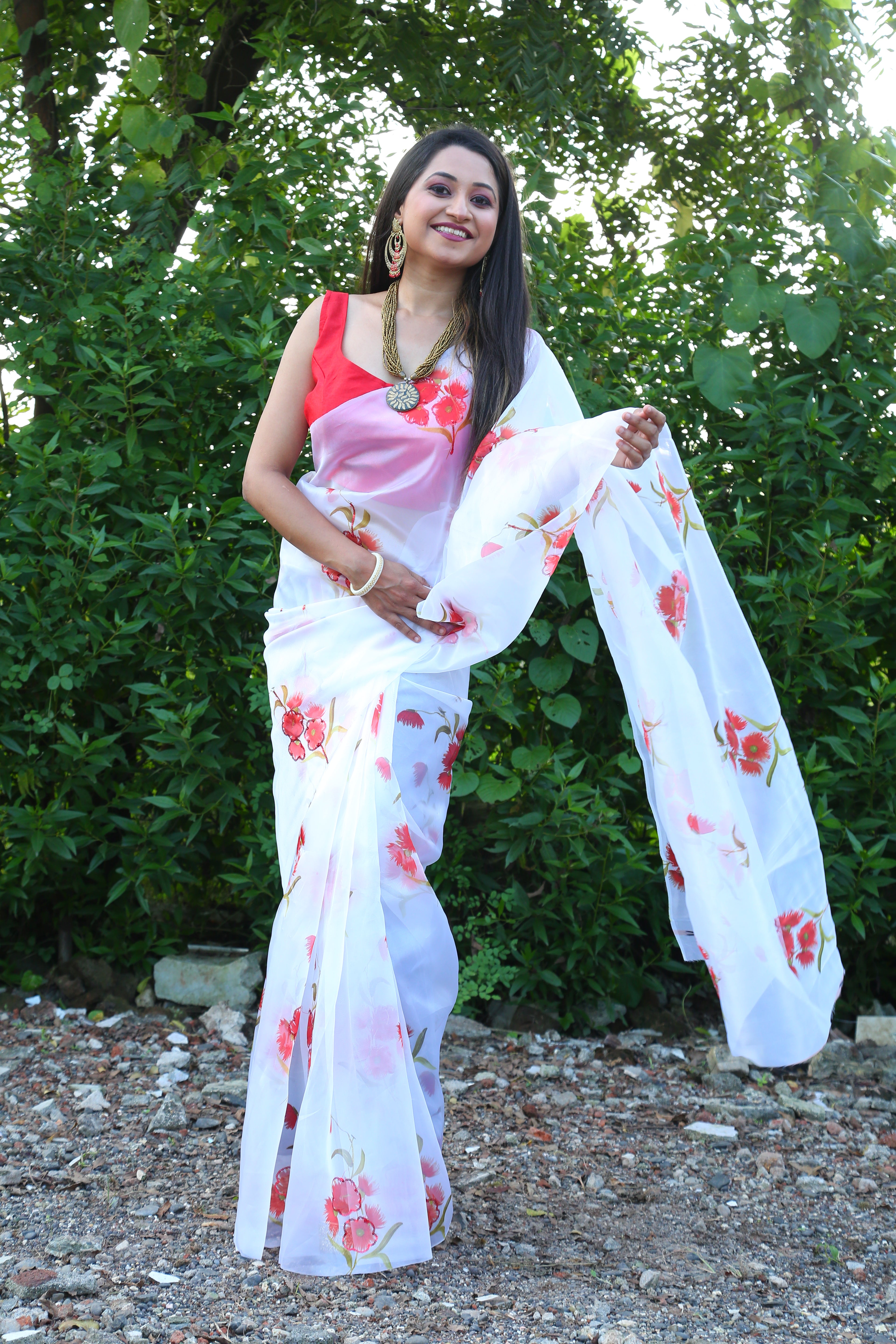 Exclusive Organza Sequence handwork saree