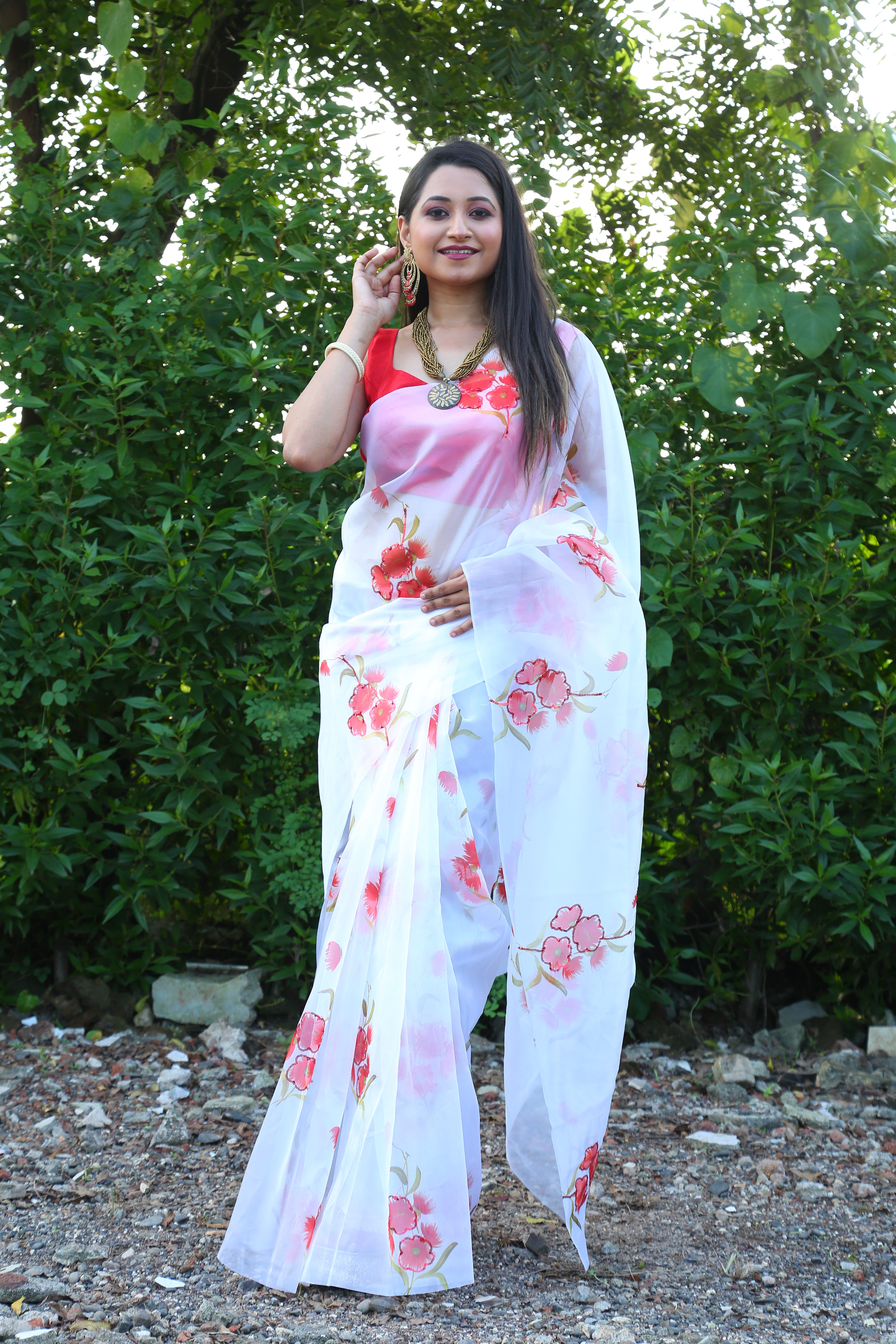 Exclusive Organza Sequence handwork saree