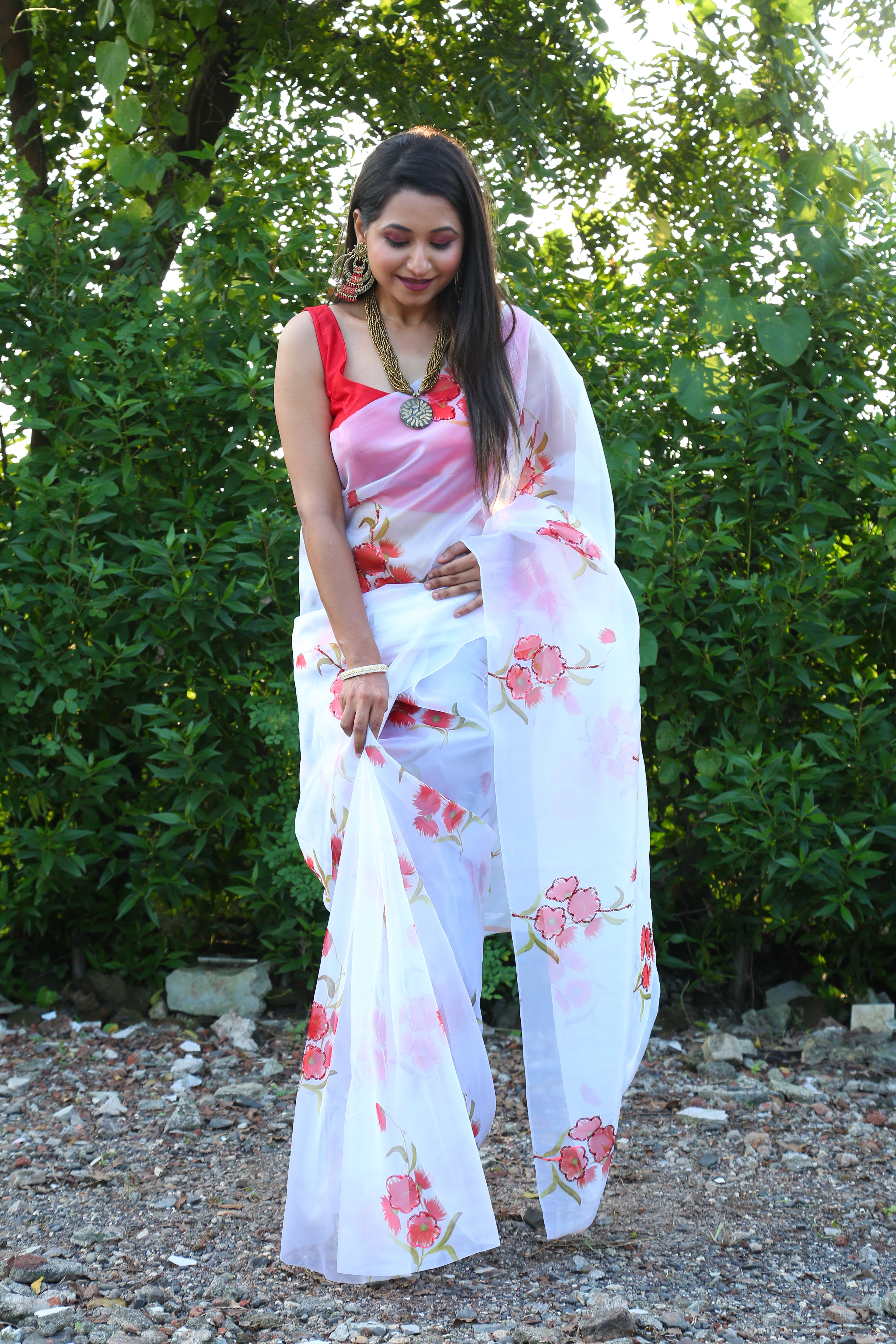 Exclusive Organza Sequence handwork saree