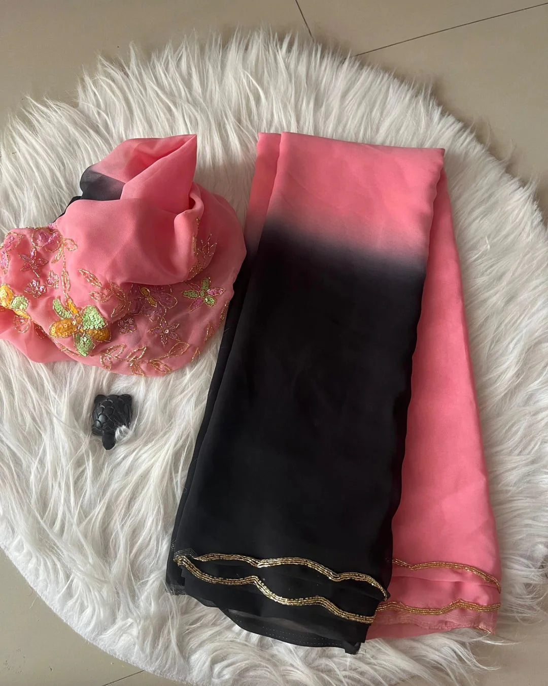 STYLE NEVER END ITS PADDING SO RICH WITH HAND WORK SAREE AND BLOUSE