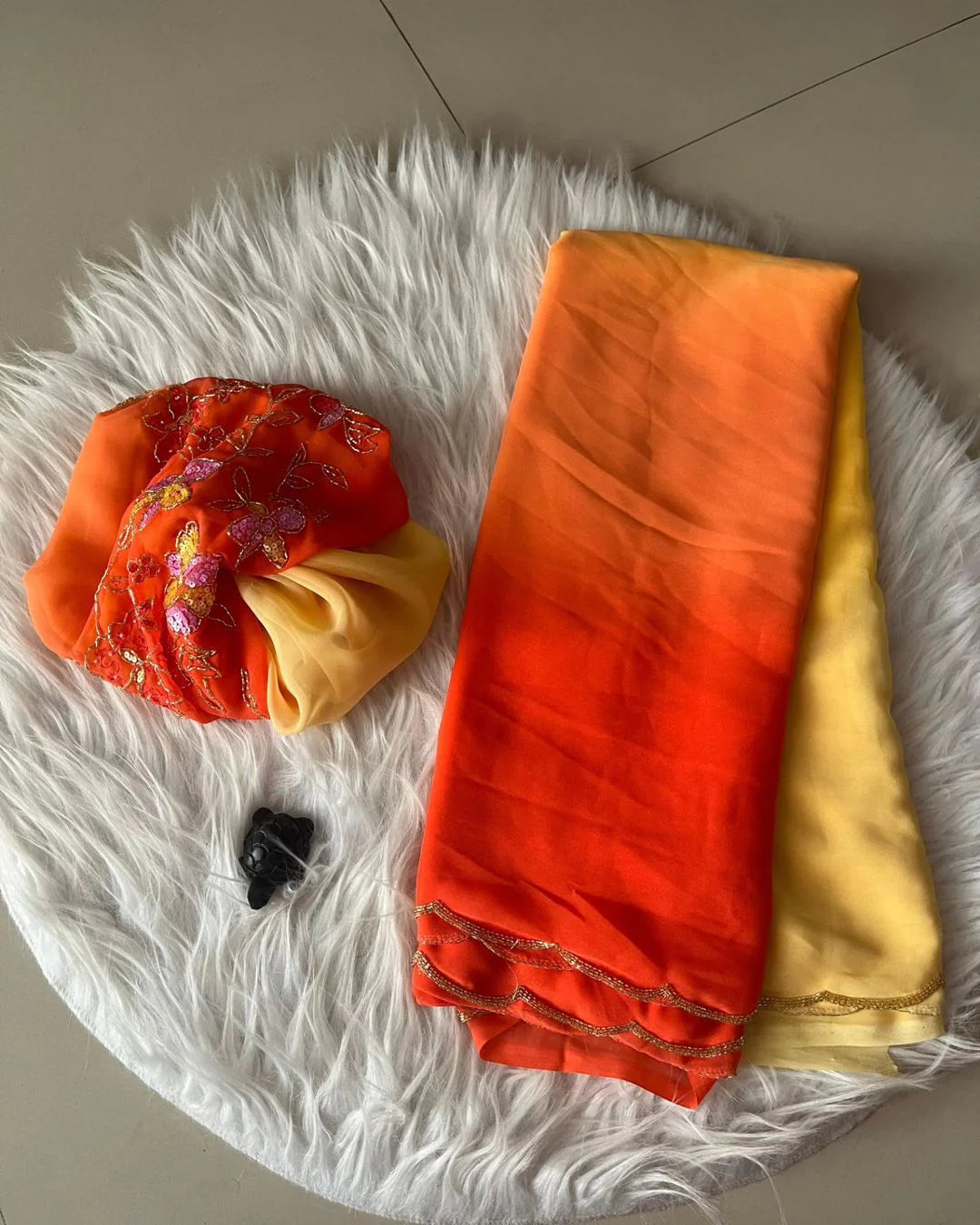 STYLE NEVER END ITS PADDING SO RICH WITH HAND WORK SAREE AND BLOUSE