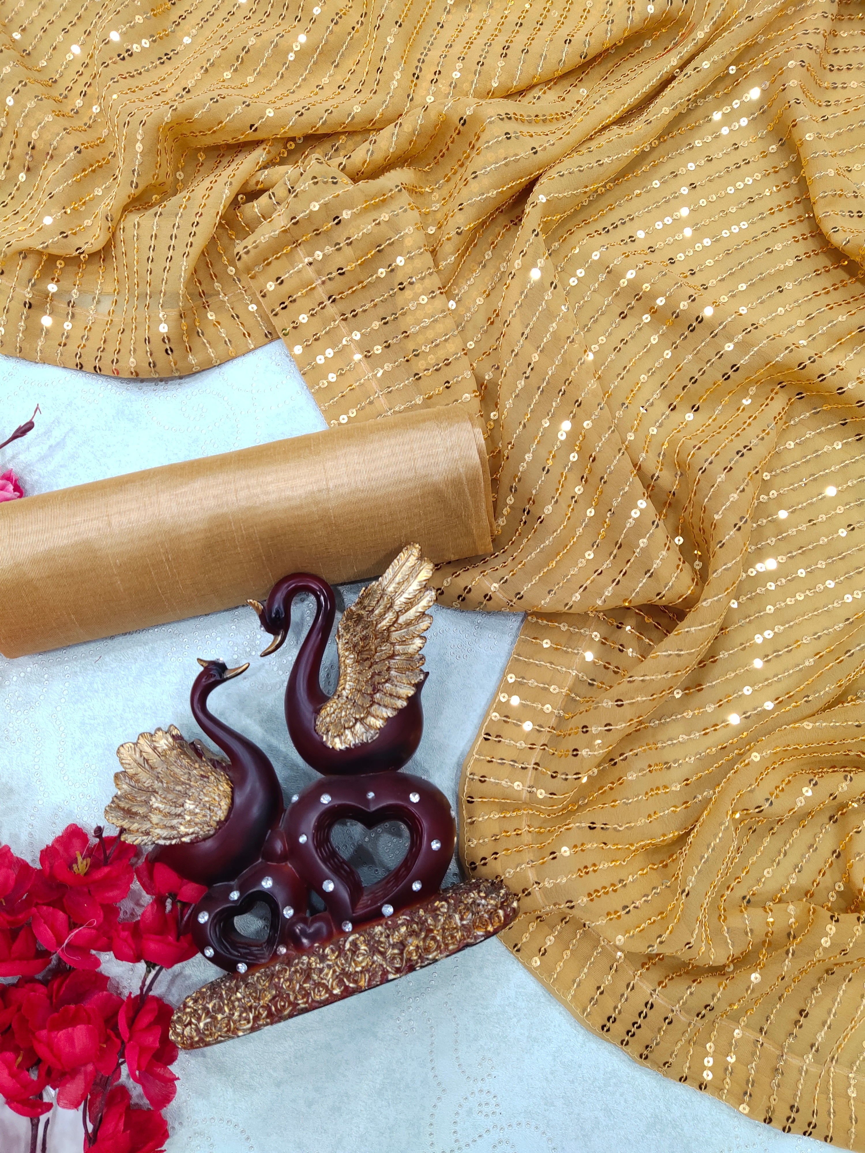 Celebrity Style Beautyful sequence saree