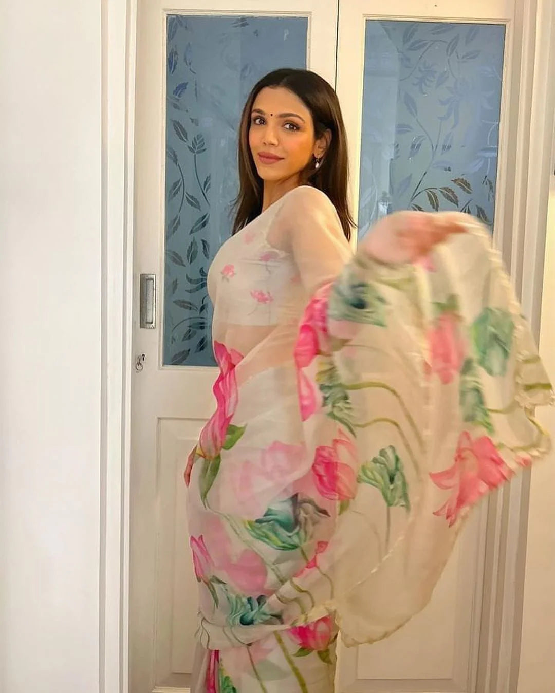 Present a New Exclusive Floral Handwork Saree Collection by Shreemall