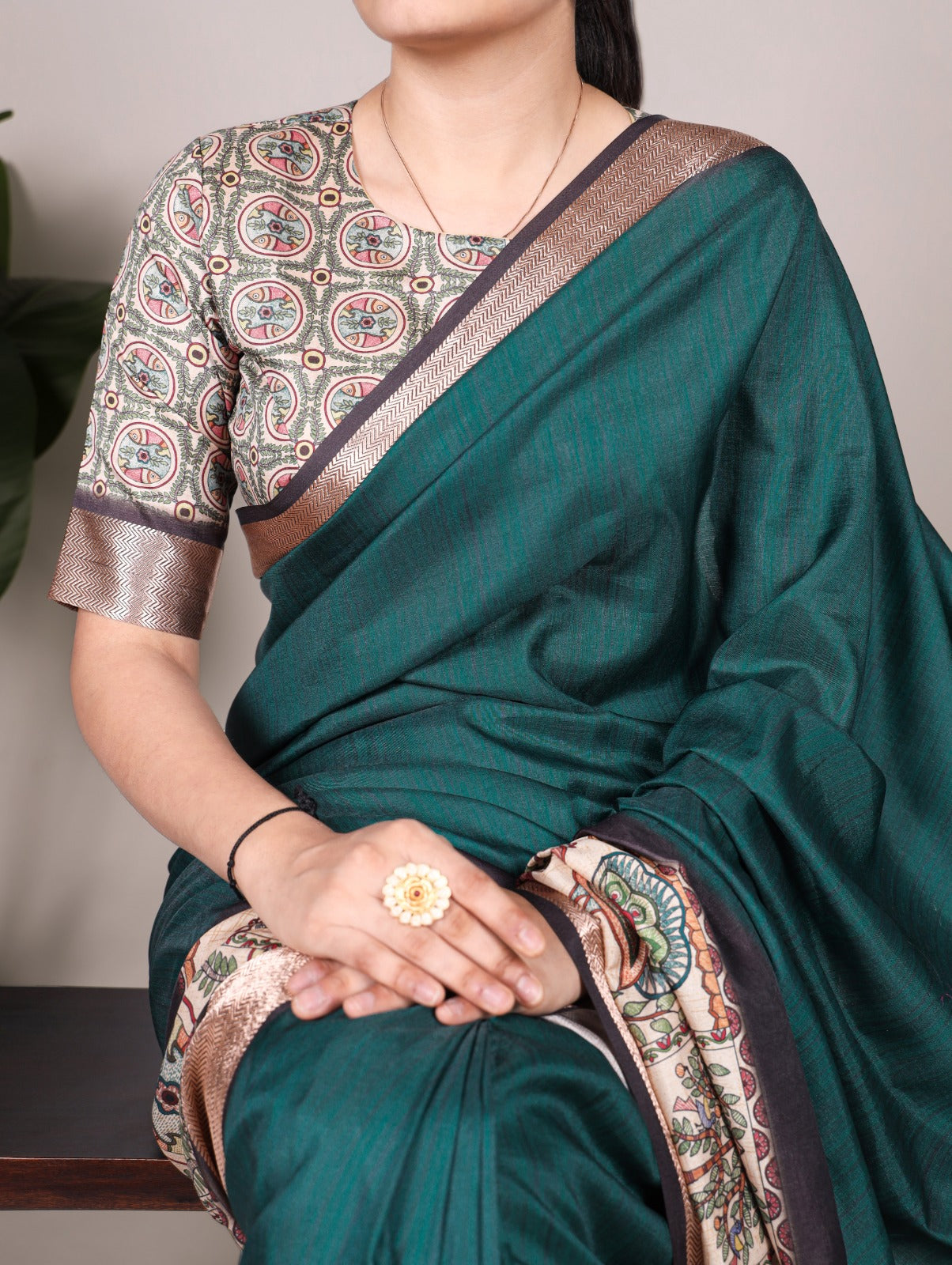 Tussar Silk With Viscose Border Printed Saree
