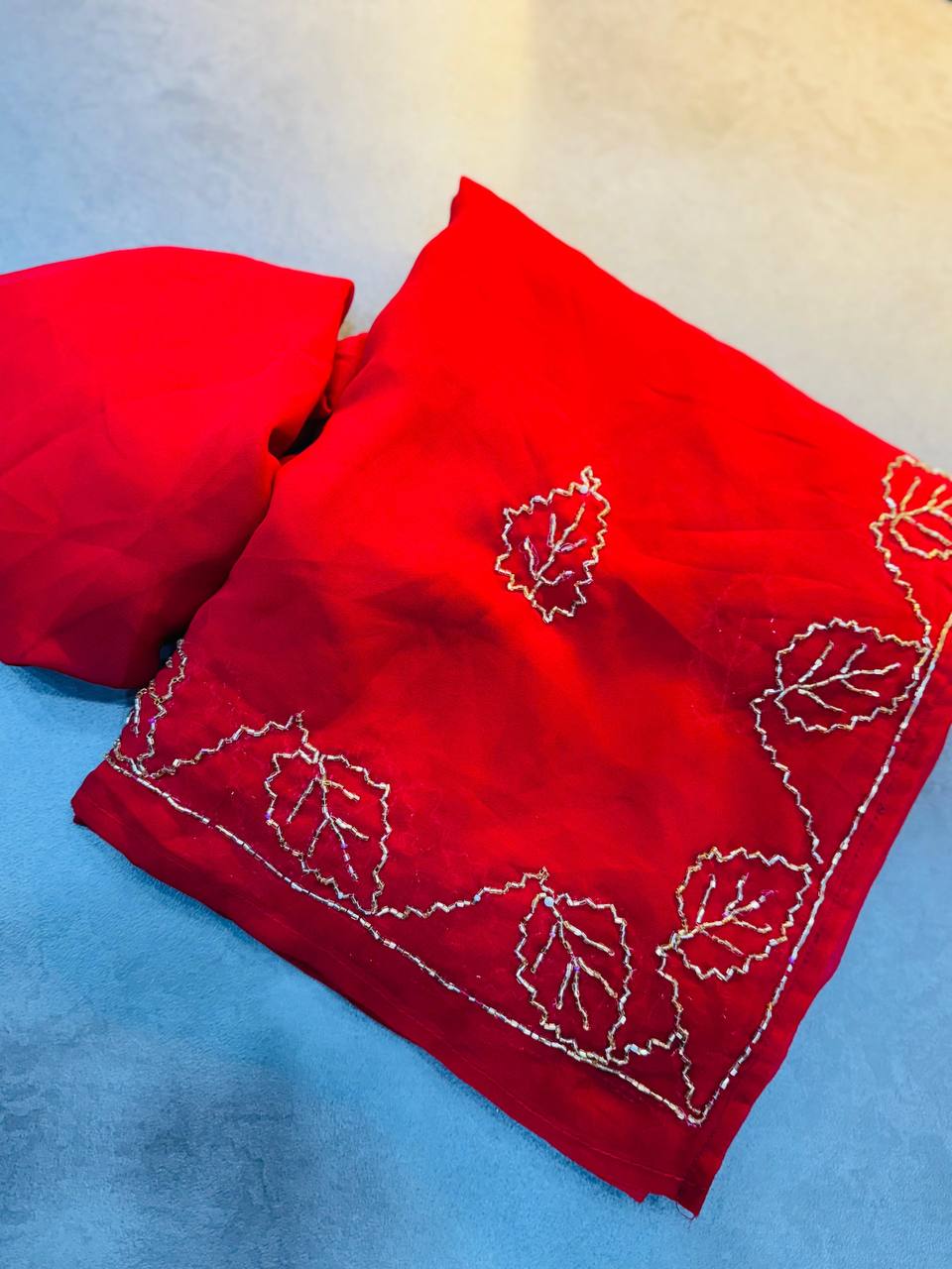 RICH ROYAL CLASSY PATTI HANDWORK CUTDANA PANEL SAREE