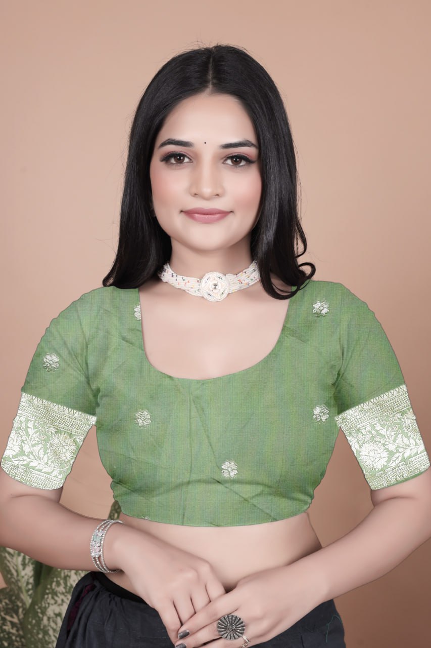 Elegant Sage Green Banarasi Silk Saree with Majestic Peacock Pallu