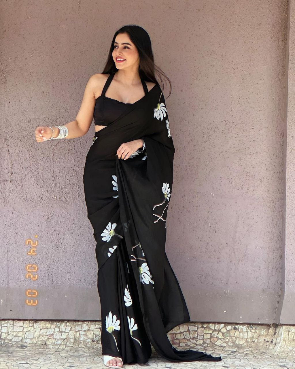 Black Saree 1088