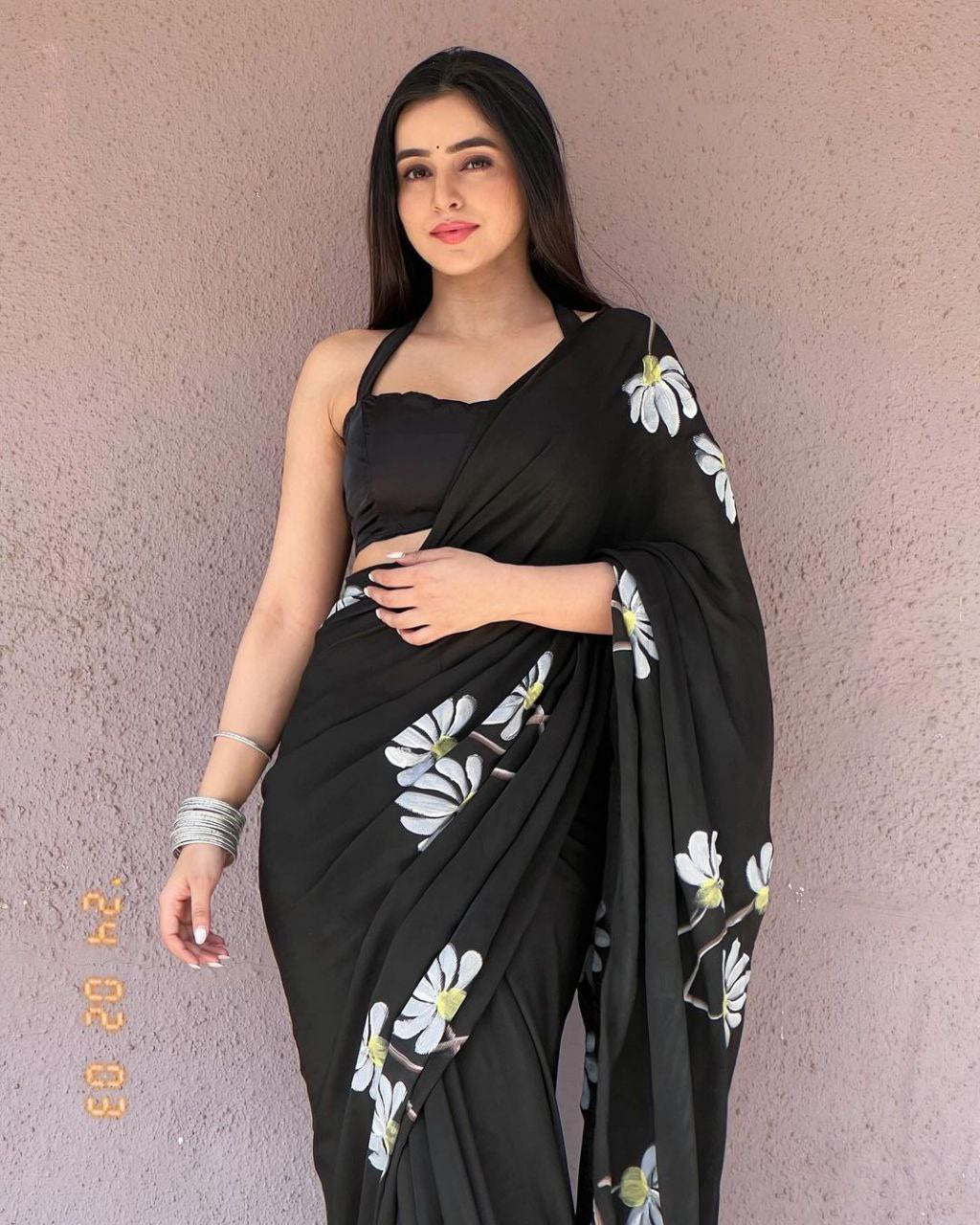 Black Saree 1088