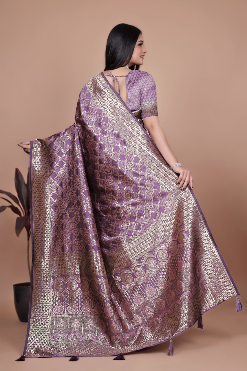 Royal Purple Banarasi Silk Saree