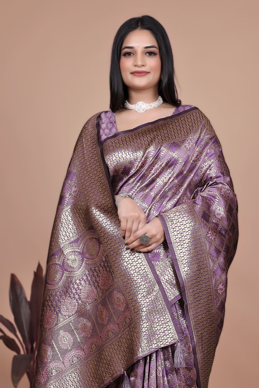 Royal Purple Banarasi Silk Saree