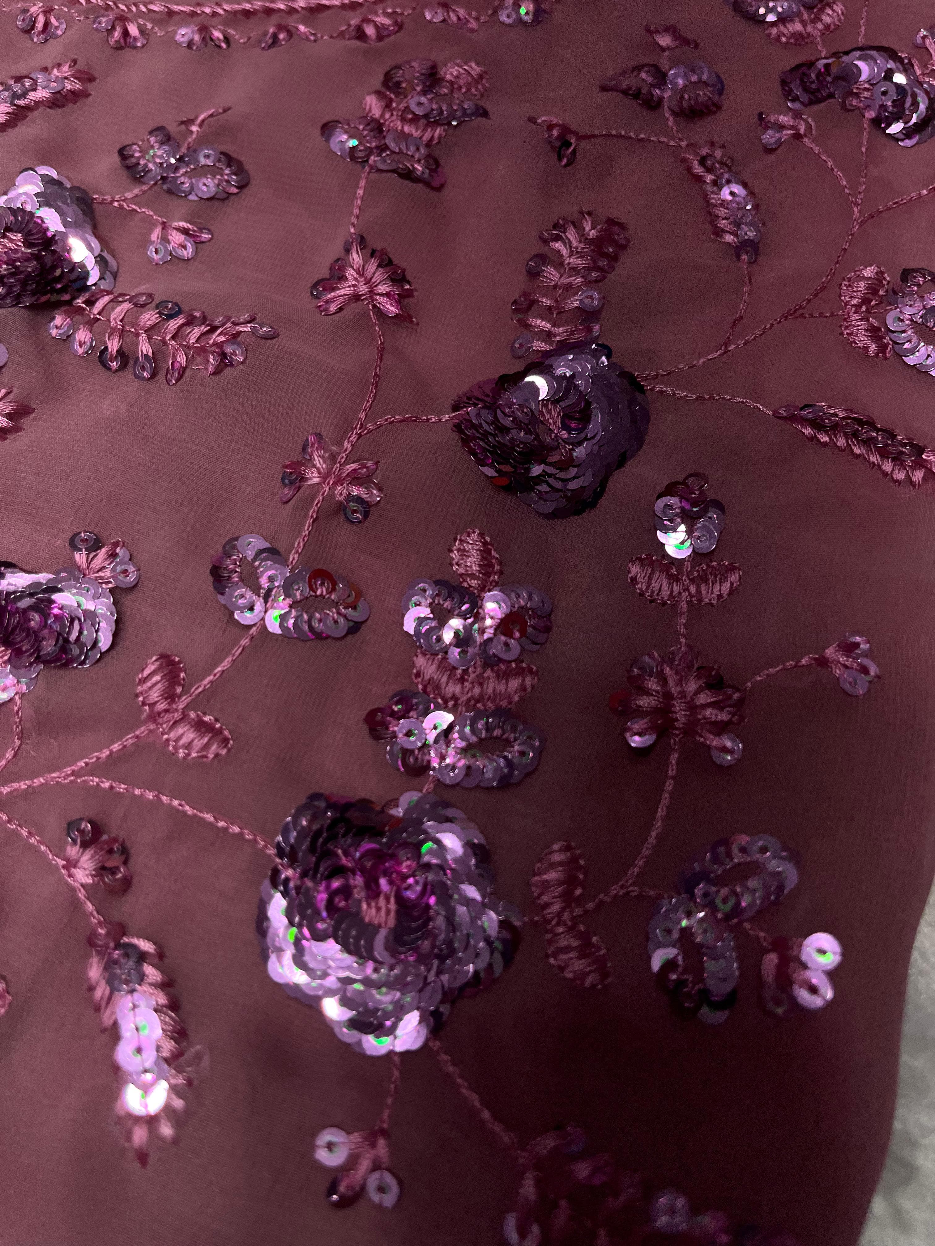 Pure Georgette fabric with Embroidery Sequins work saree