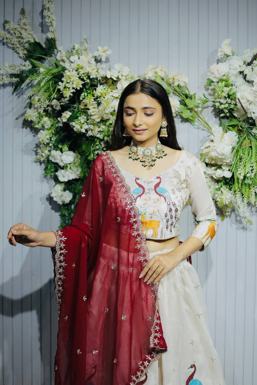 Heavy Tissue Silk Lahenga