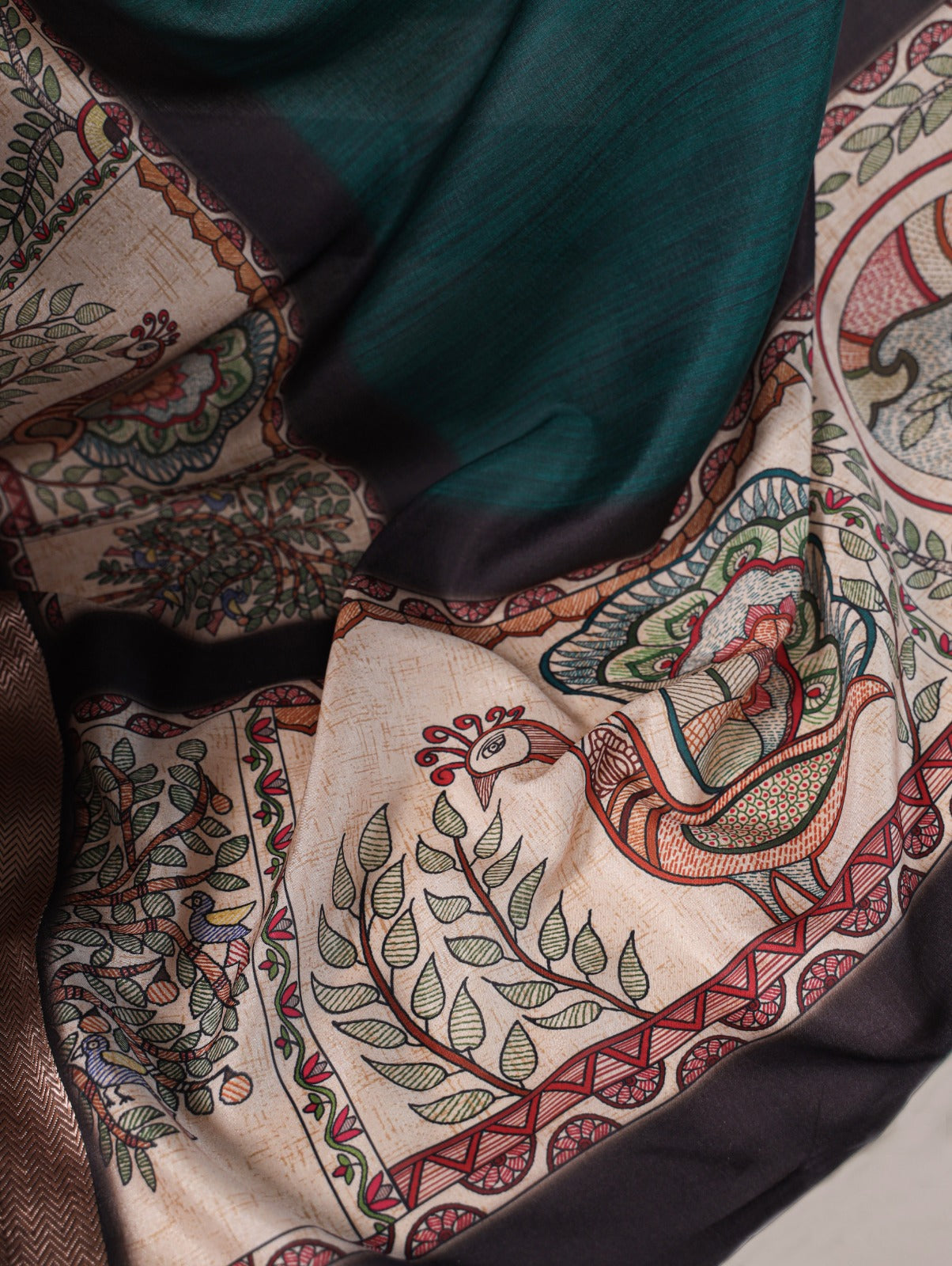 Tussar Silk With Viscose Border Printed Saree