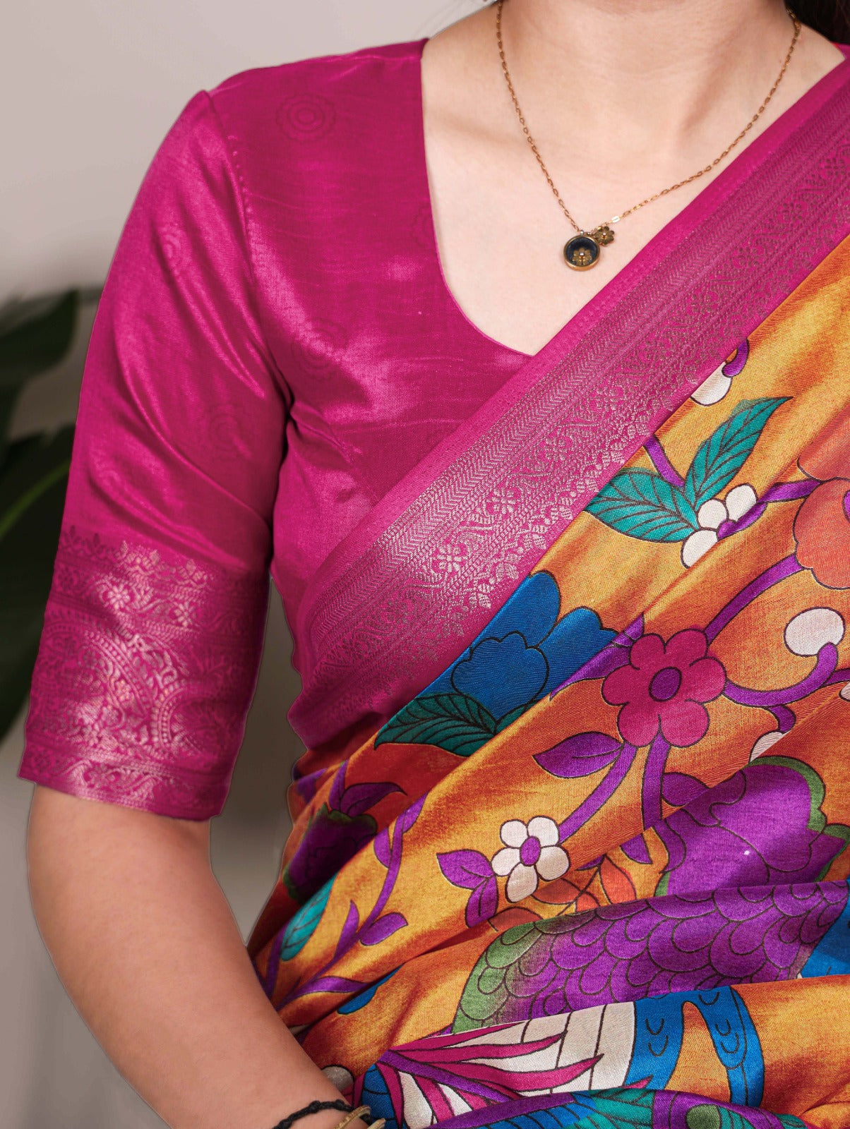 Printed With Zari Weaving Work Saree