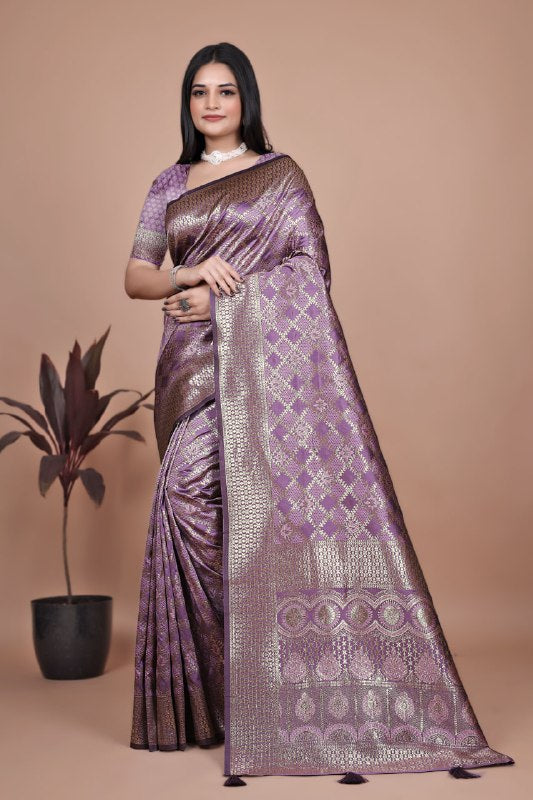 Royal Purple Banarasi Silk Saree