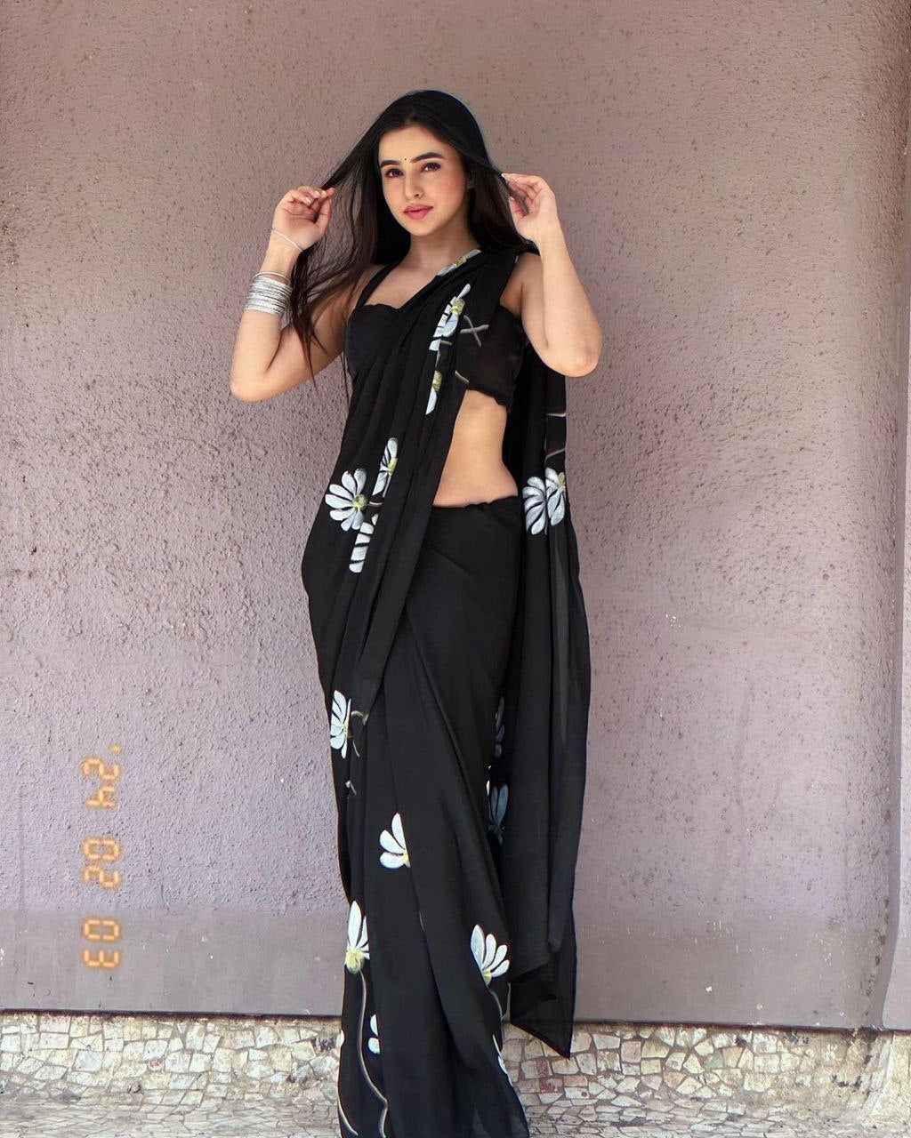 Black Saree 1088