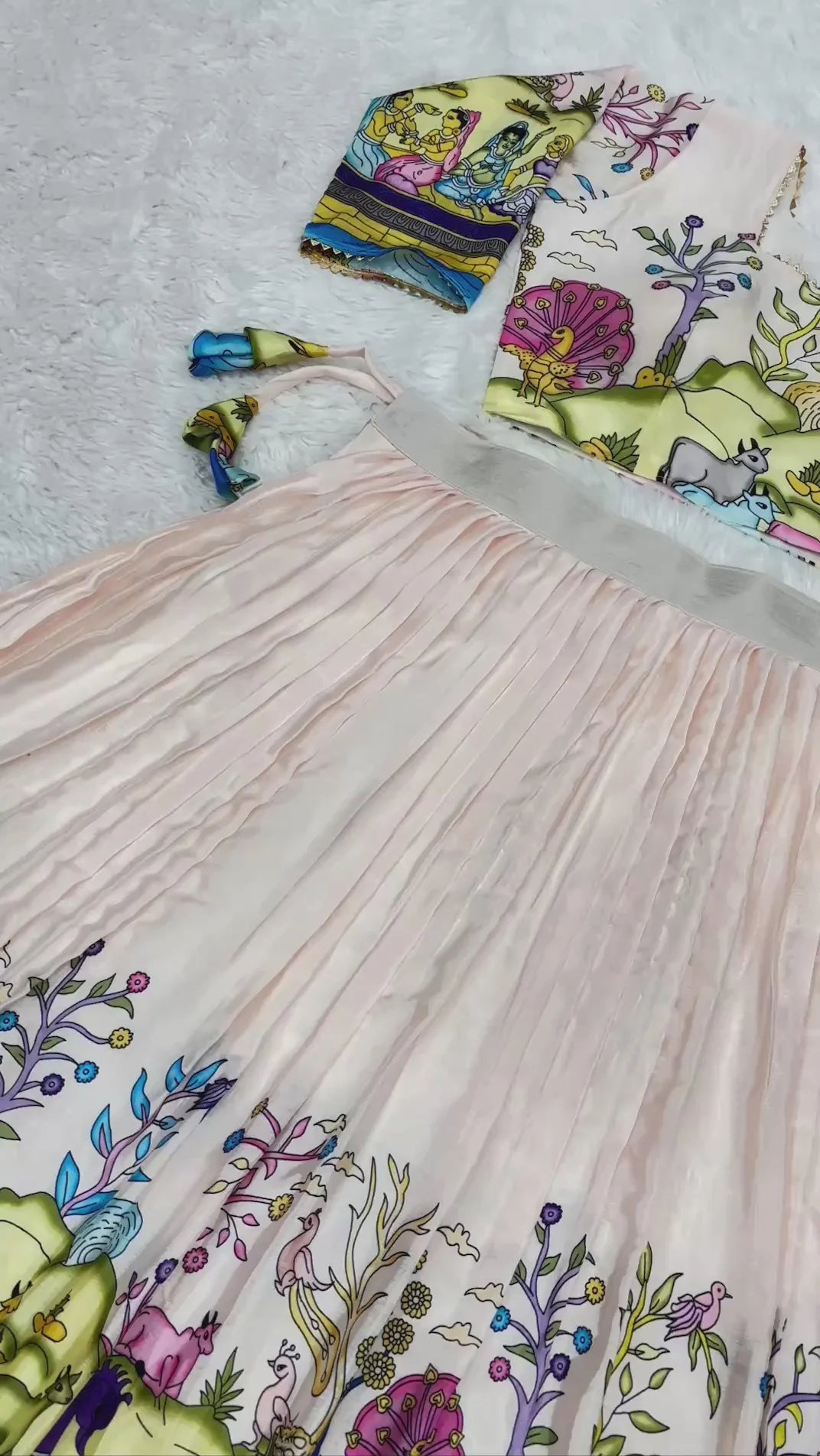 Classic Lehenga Choli Featuring Rich, Handcrafted Kalamkari Motifs