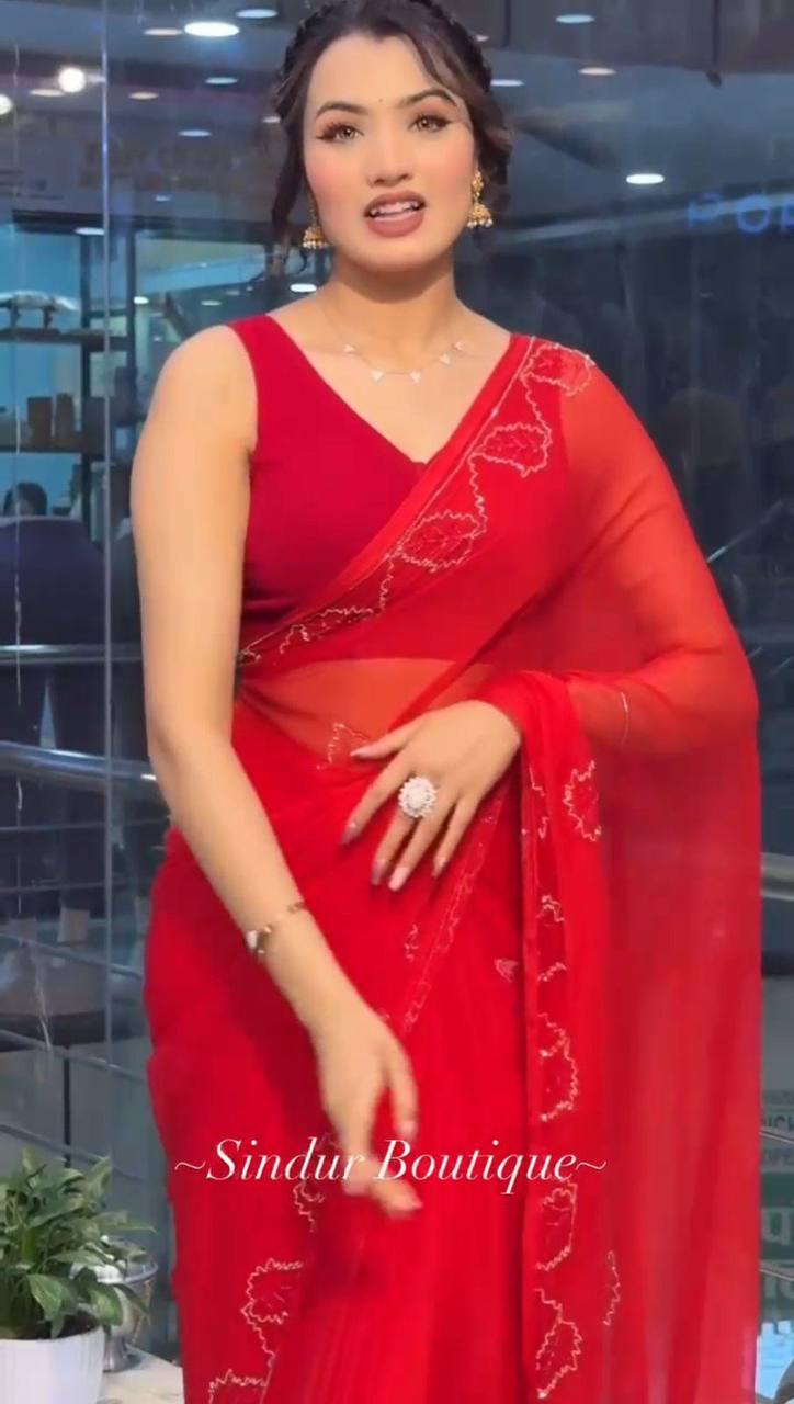 RICH ROYAL CLASSY PATTI HANDWORK CUTDANA PANEL SAREE