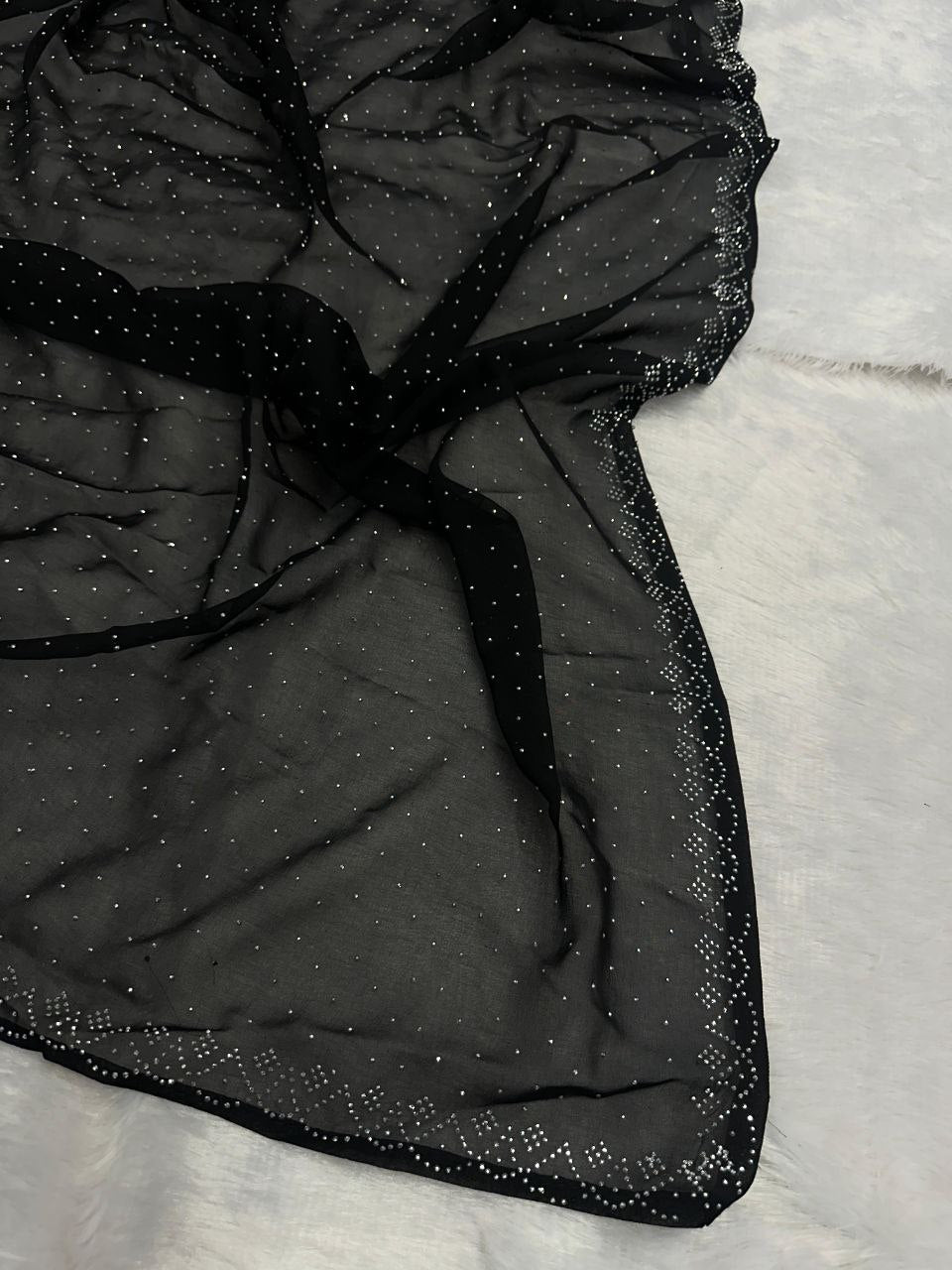 Pure Georgette saree with Swarovski Diamond work