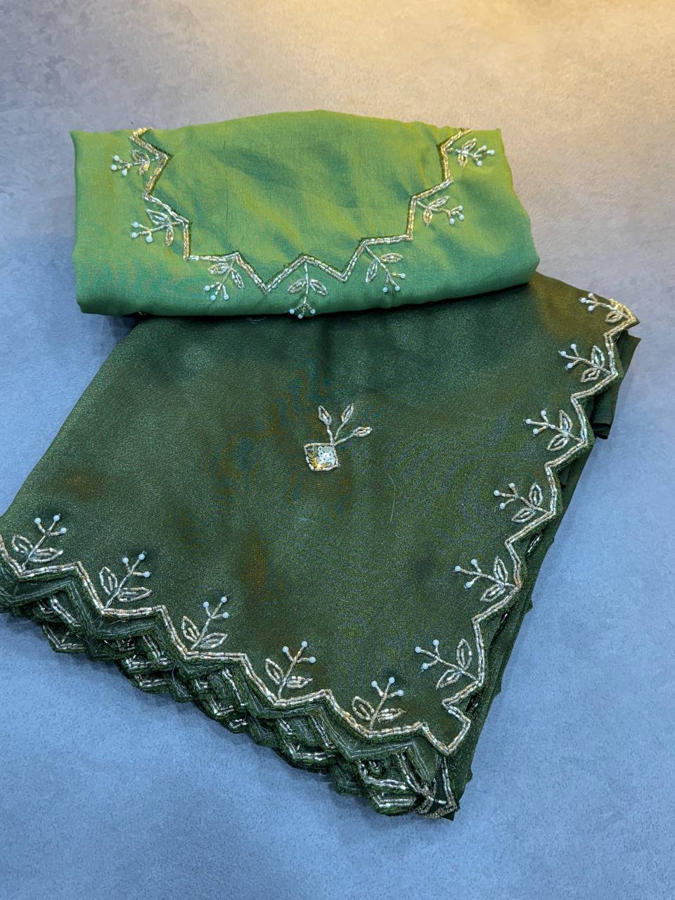 ZARI WITH HAND WORK SAREE