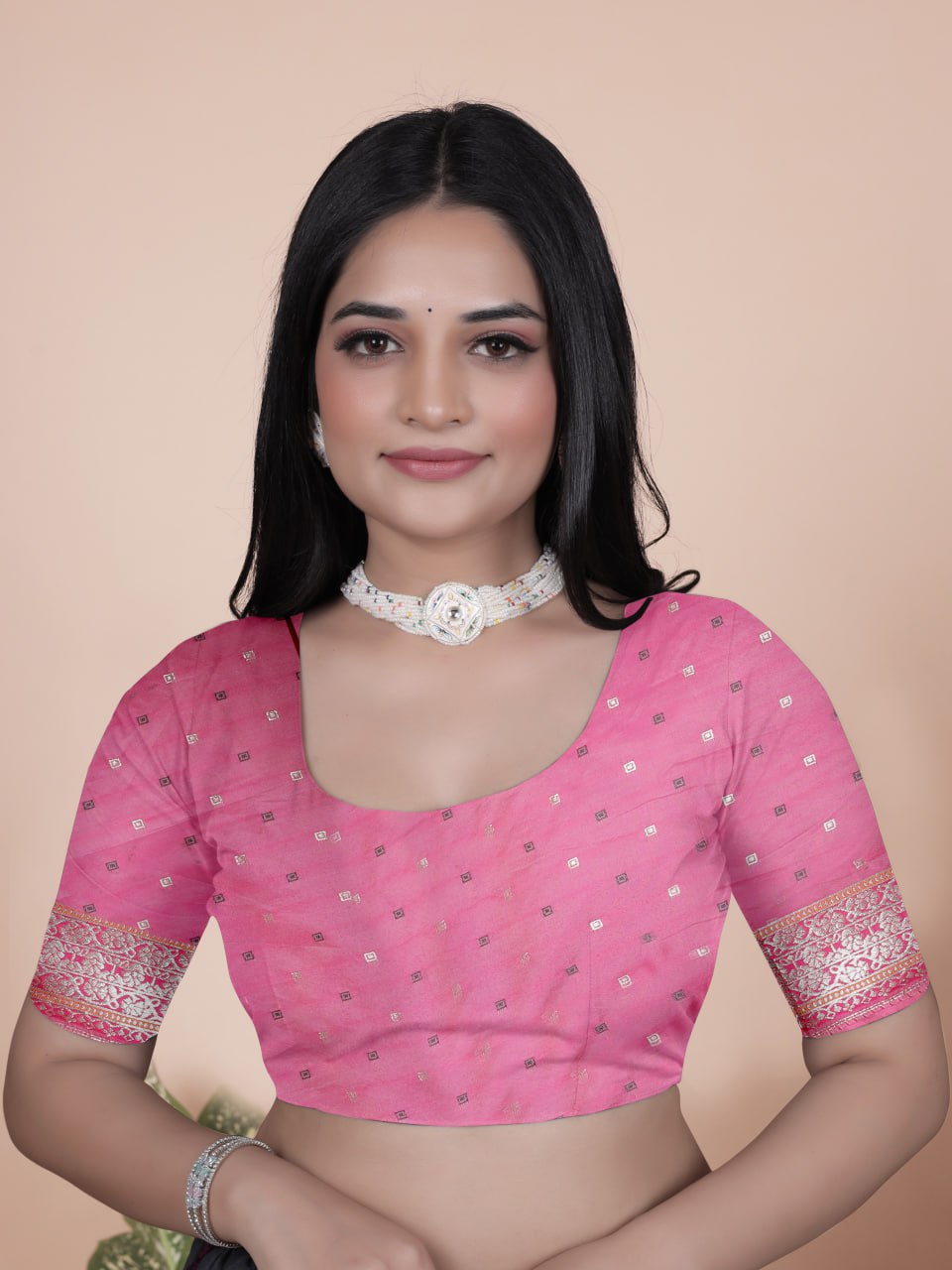 Aqua Blue and Pink Banarasi Silk Saree with Silver Zari Weaving