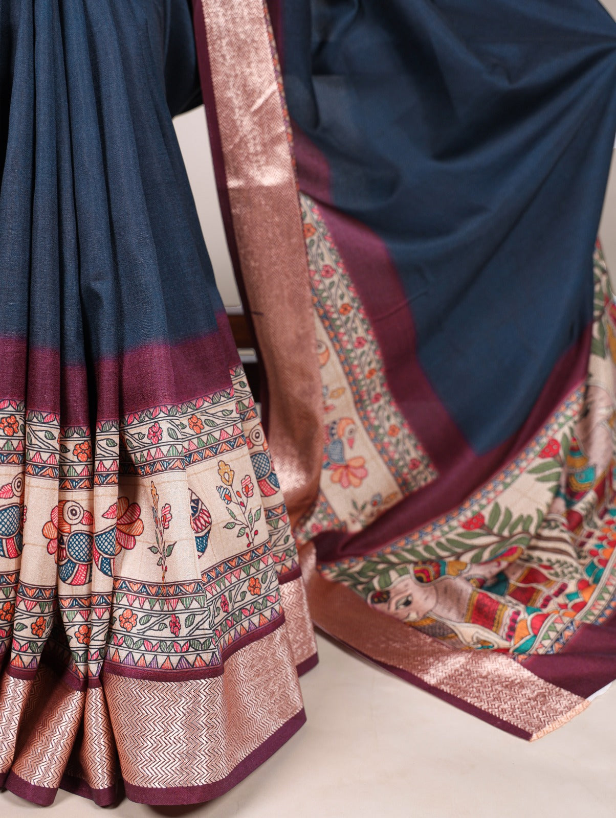 Tussar Silk With Viscose Border Printed Saree