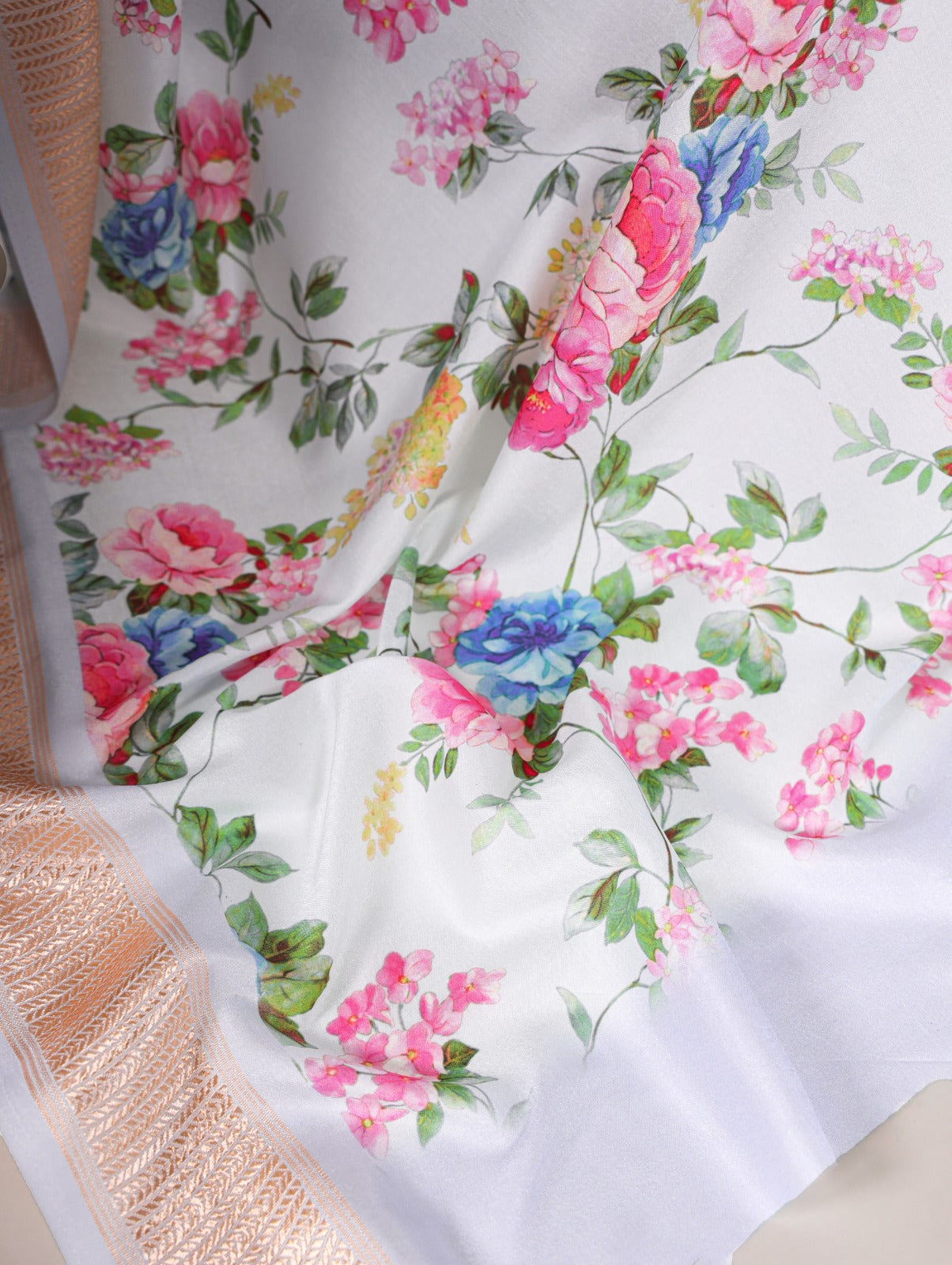 Tussar Silk With Viscose Border Printed Saree