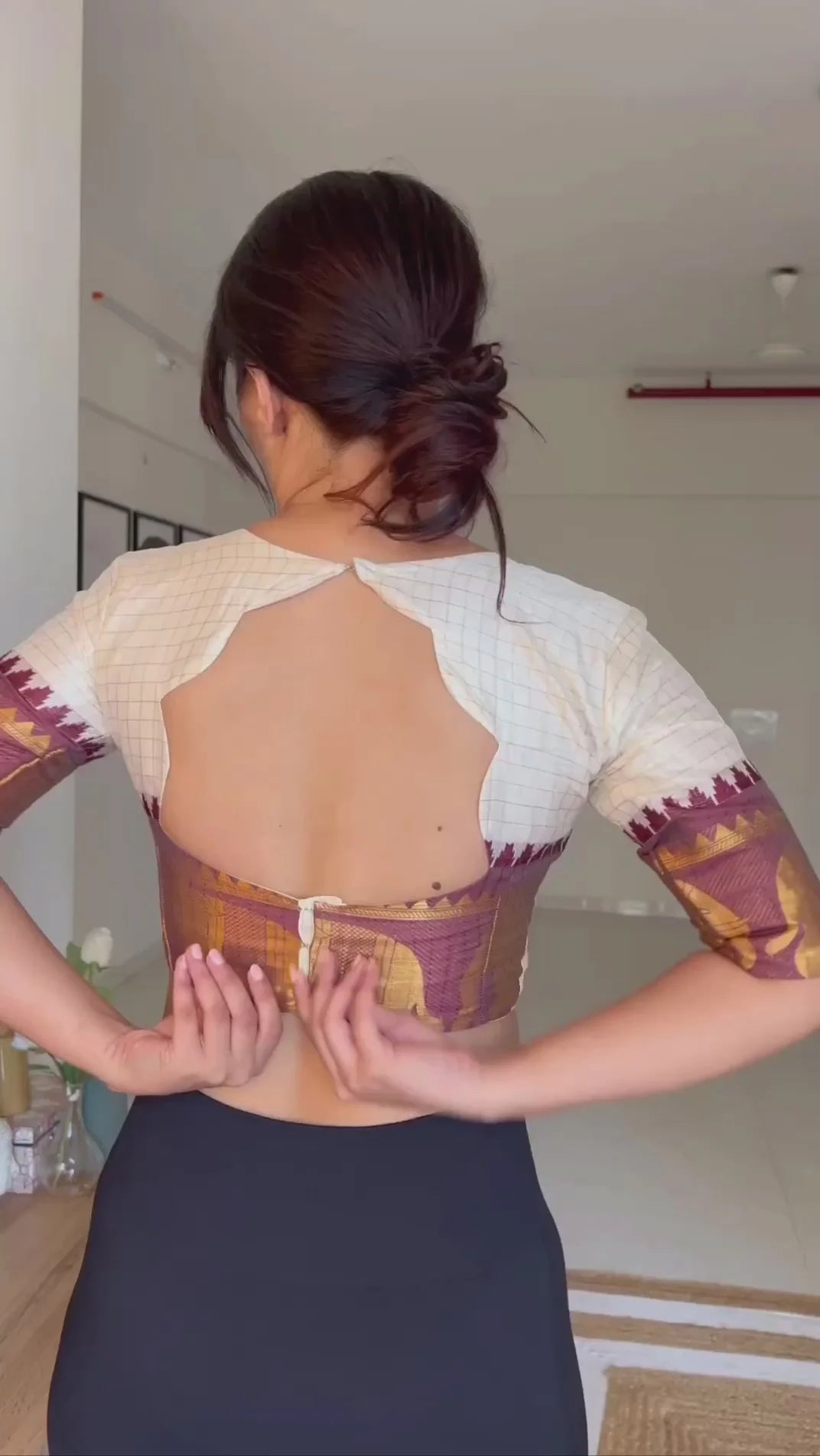 Elegant elephant white checks silk lehenga, light shades to complement to create beautiful aura in all function