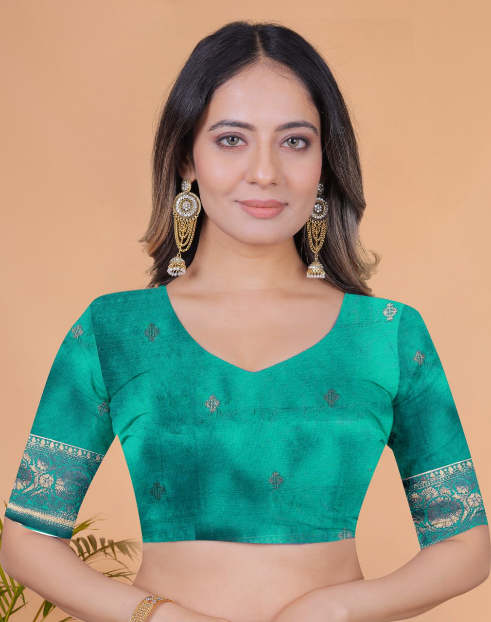 Light Lavender & Teal Green Banarasi Silk Saree with Zari Detailing