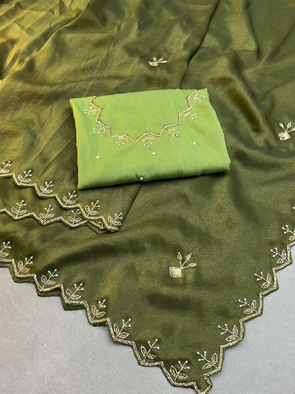 ZARI WITH HAND WORK SAREE