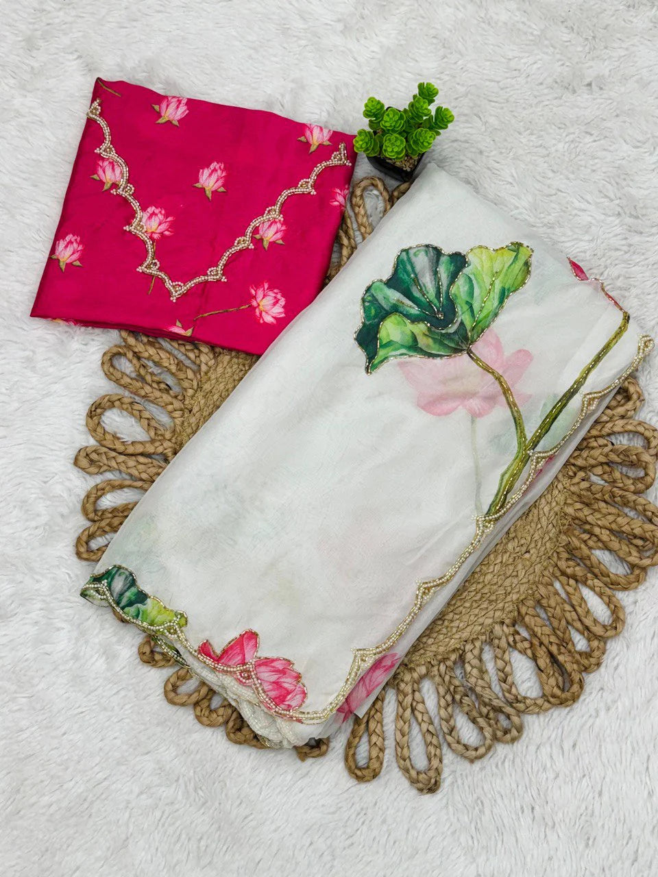 Graceful TB Organza Saree with Exquisite Khatli Work for Weddings