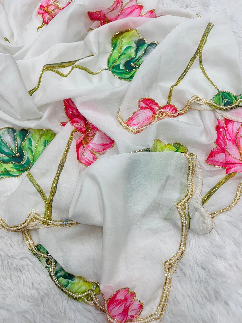 Graceful TB Organza Saree with Exquisite Khatli Work for Weddings