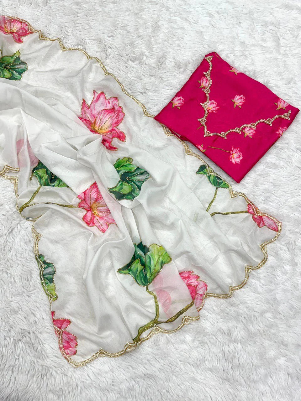 Graceful TB Organza Saree with Exquisite Khatli Work for Weddings