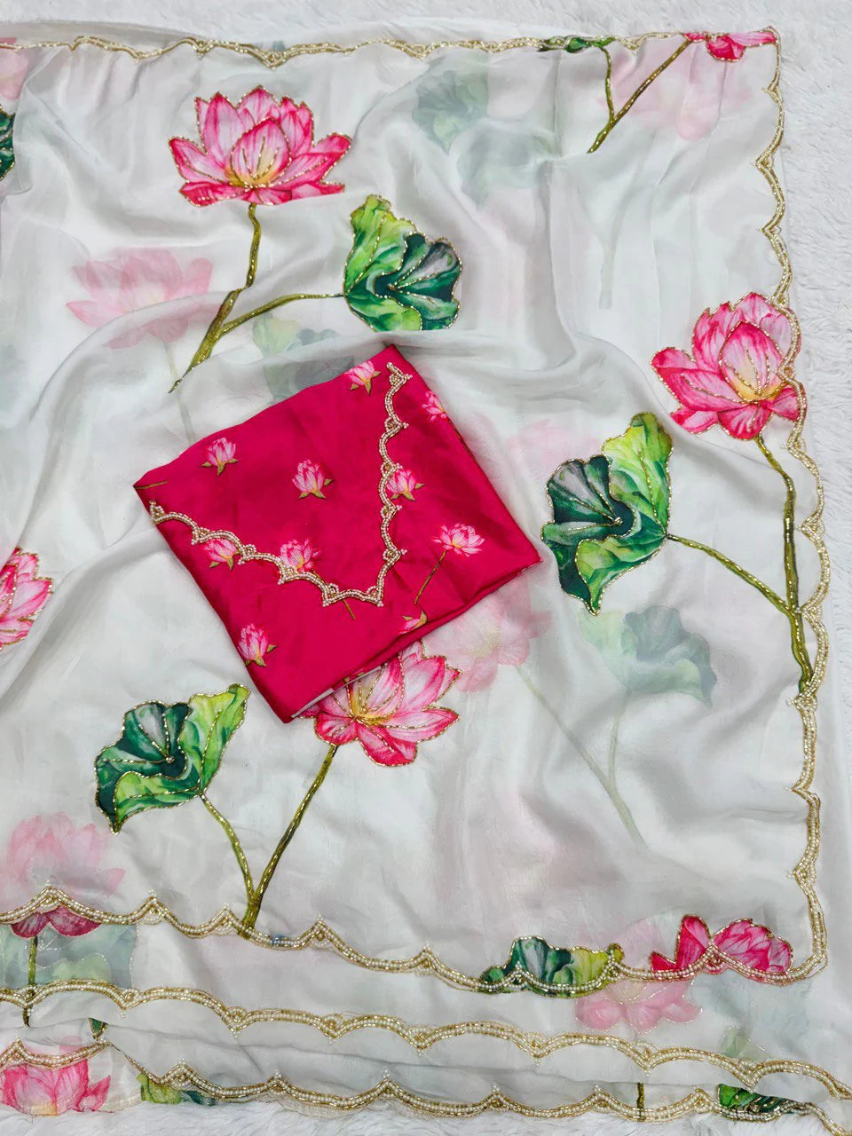 Graceful TB Organza Saree with Exquisite Khatli Work for Weddings