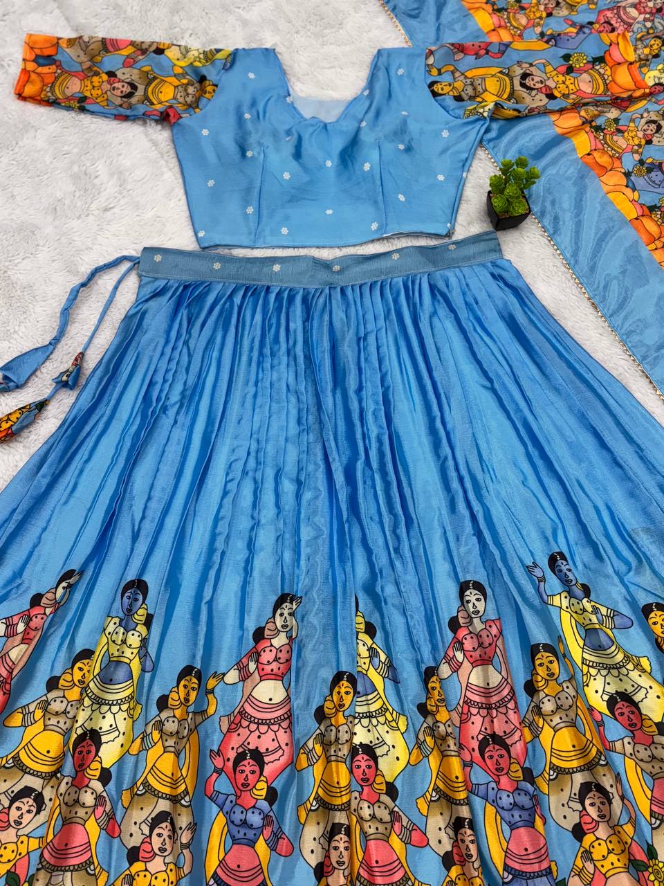 Festive Wear Sky Blue Lehenga with Unique Heritage-Inspired Designs