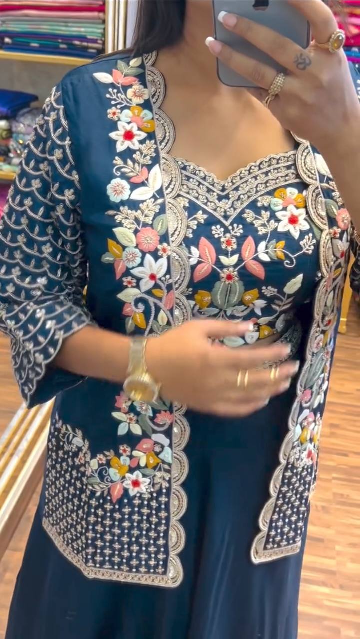 *Launching 3 Pieces Ready Made Lahenga with blouse Set With Shrug * 👌🏻