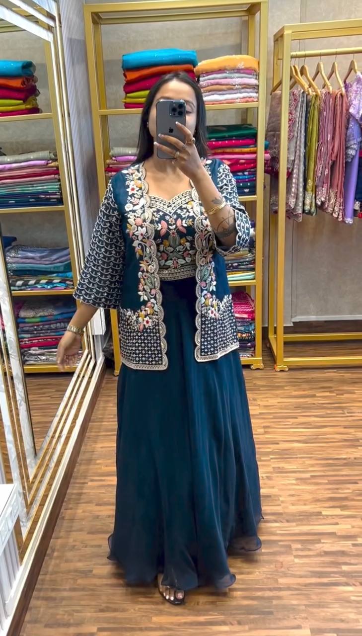 *Launching 3 Pieces Ready Made Lahenga with blouse Set With Shrug * 👌🏻