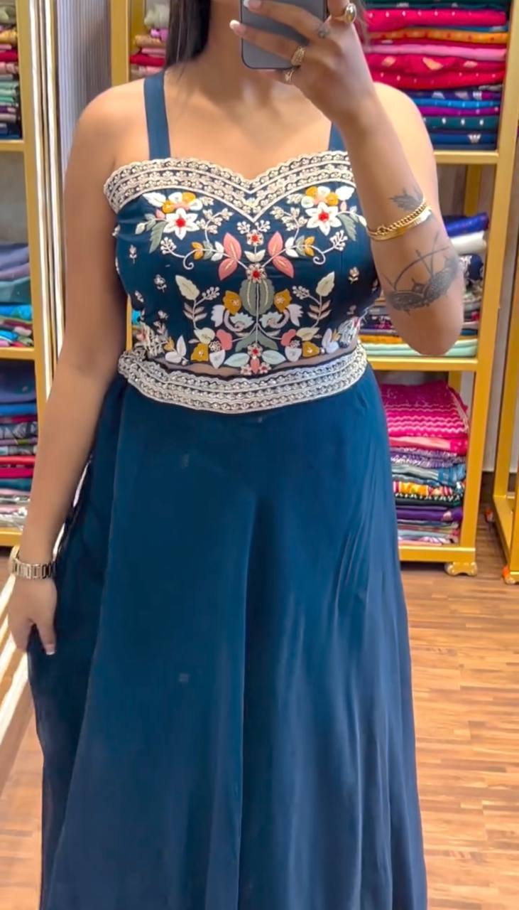 *Launching 3 Pieces Ready Made Lahenga with blouse Set With Shrug * 👌🏻