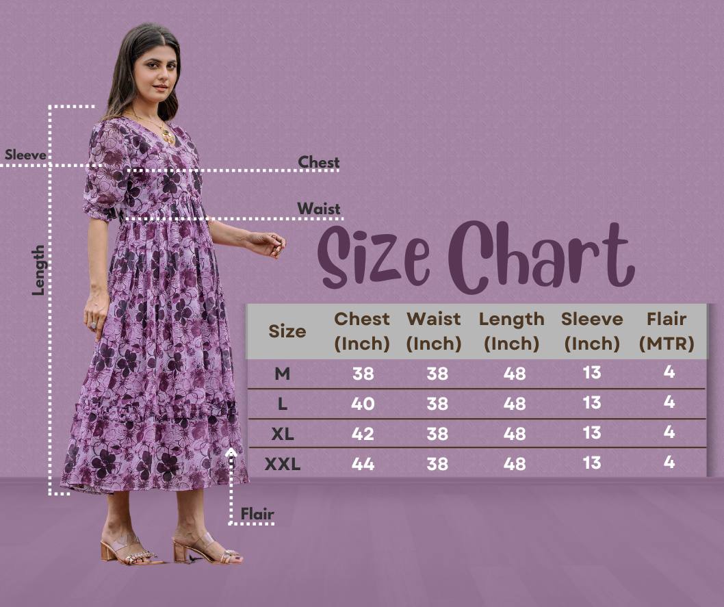 🍂 Stylish Georgette Gown – Comfort Meets Style 🍂