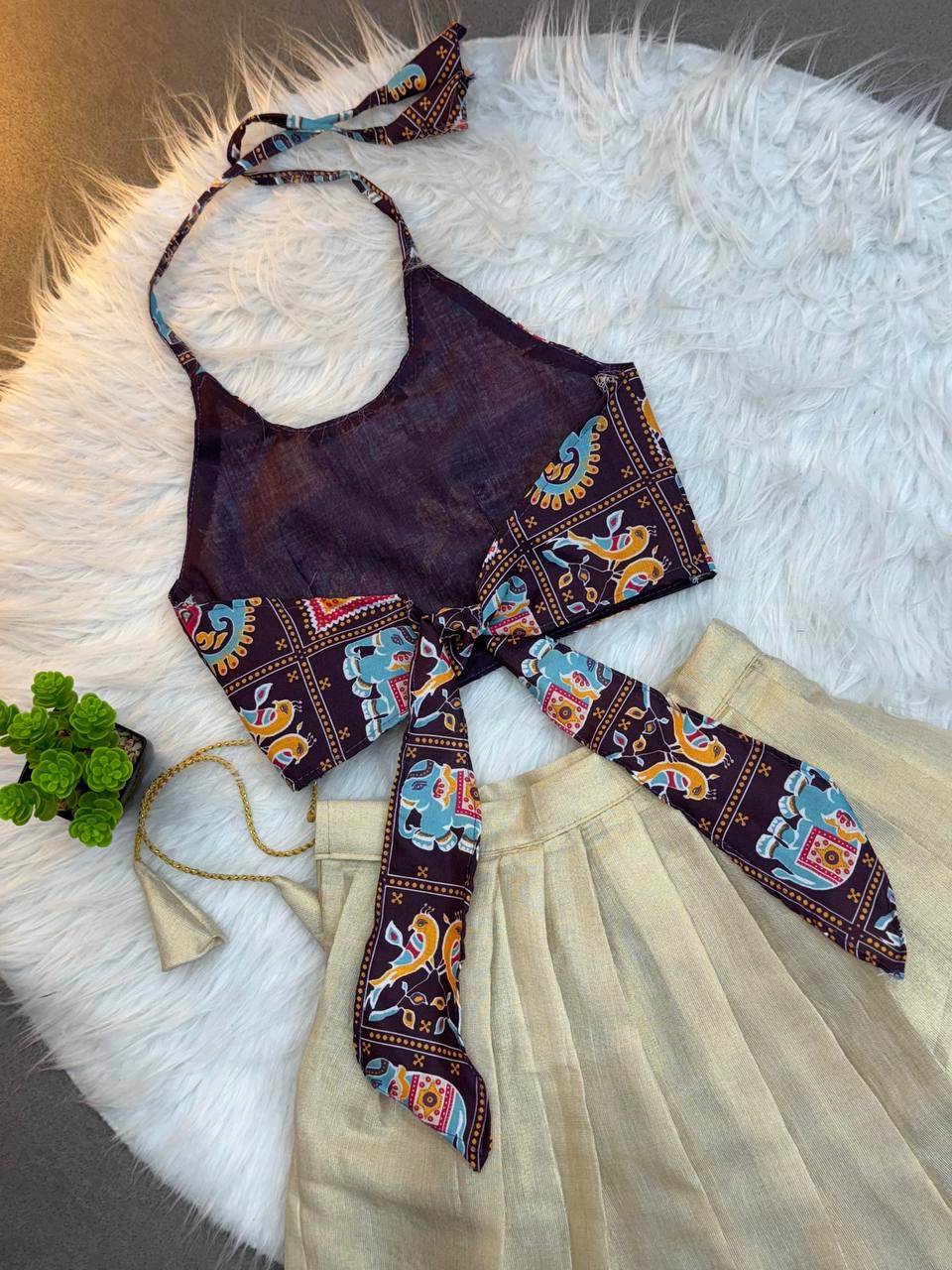 Little Heritage Halter Top & Kerala Skirt Set