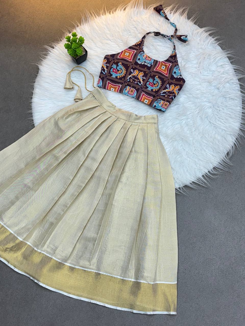 Little Heritage Halter Top & Kerala Skirt Set