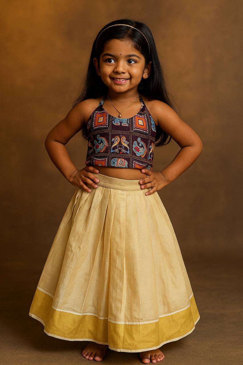 Little Heritage Halter Top & Kerala Skirt Set