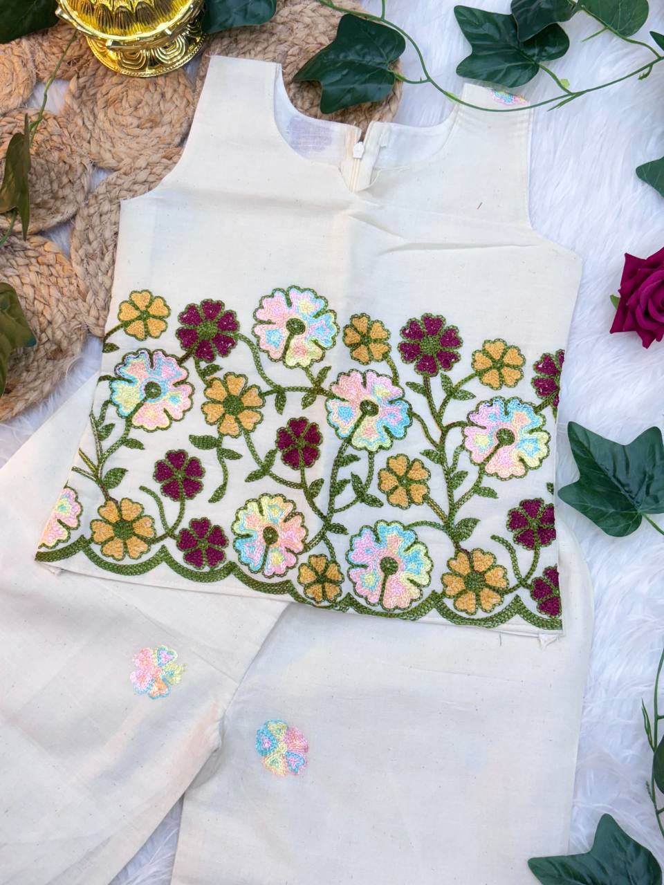 Ivory Garden Embroidered Co-ord Set