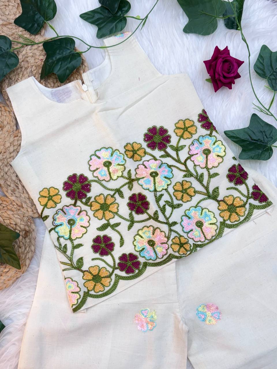 Ivory Garden Embroidered Co-ord Set