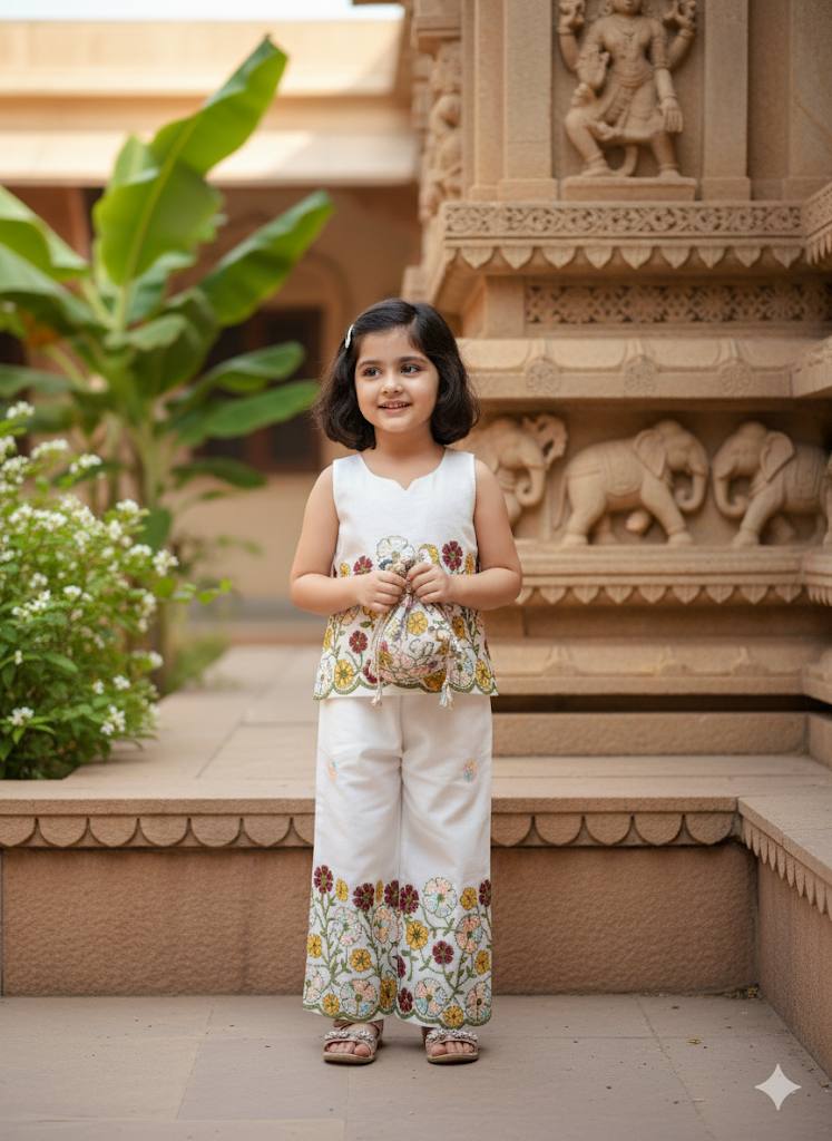 Ivory Garden Embroidered Co-ord Set